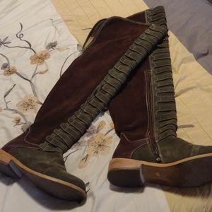 OVER THE KNEE GENUINE SUEDE BOOTS